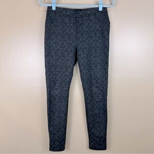 Sanctuary Charcoal Gray Paisley Floral Print Pull On Slim Skinny Stretch Pants M